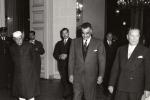 Poseta Egiptu: sa predsednikom Naserom i premijerom Nehruom u palati Kubeh, po dolasku sa aerodroma